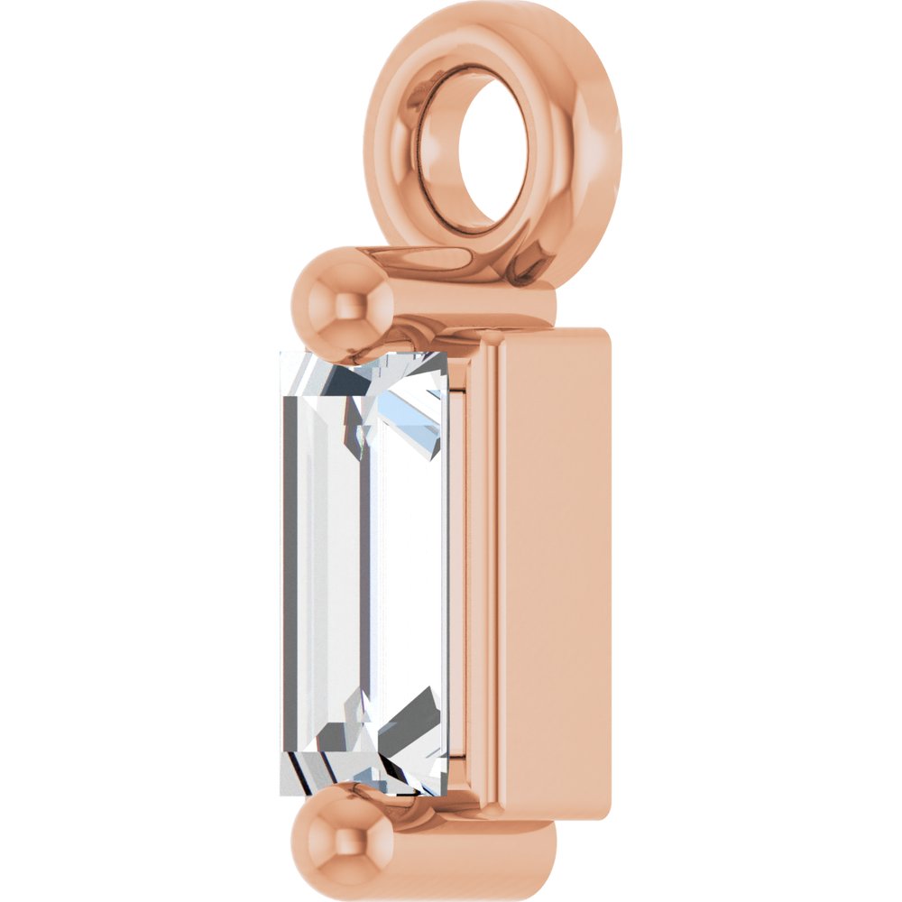 14K Rose .06 CTW Natural Diamond 2-Prong Dangle