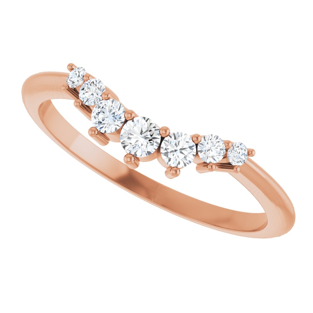 14K Rose Gold 1/5 CTW Natural Diamond Contour Band