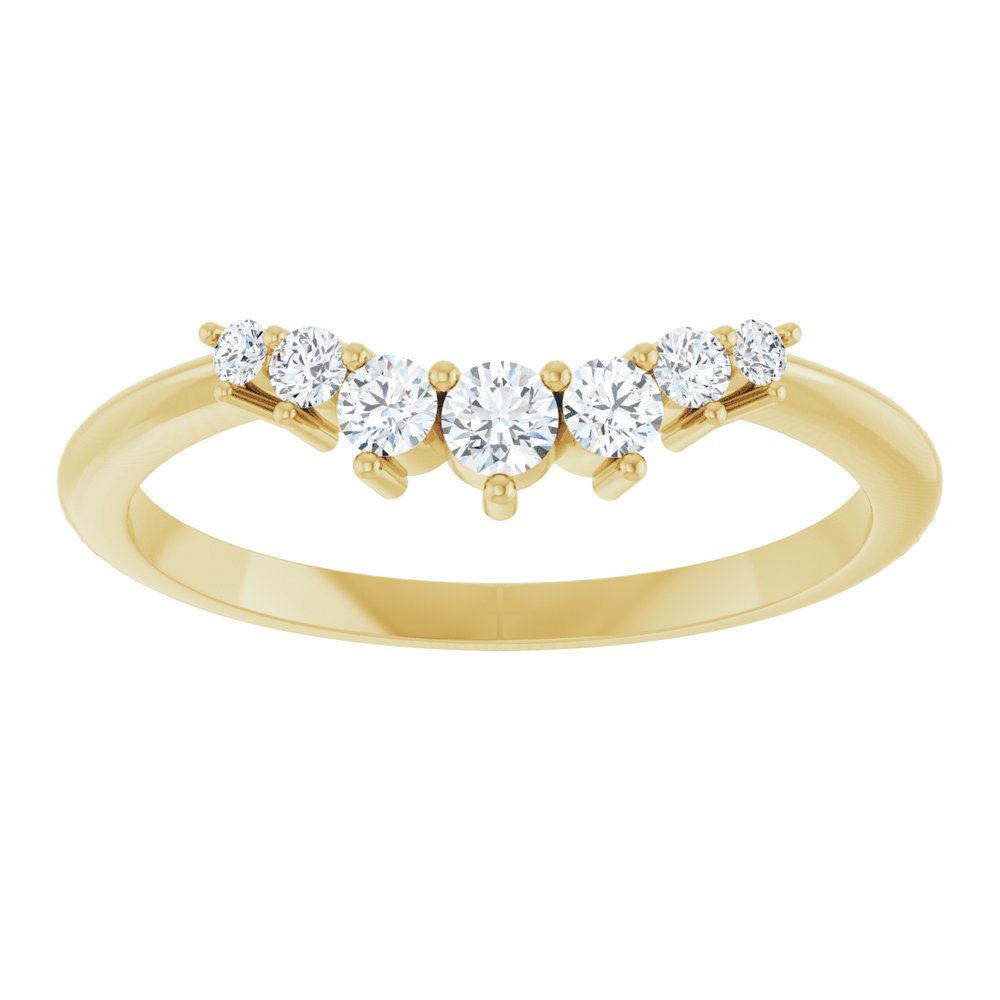 14K Yellow Gold 1/8 CTW Lab-Grown Diamond Contour Band