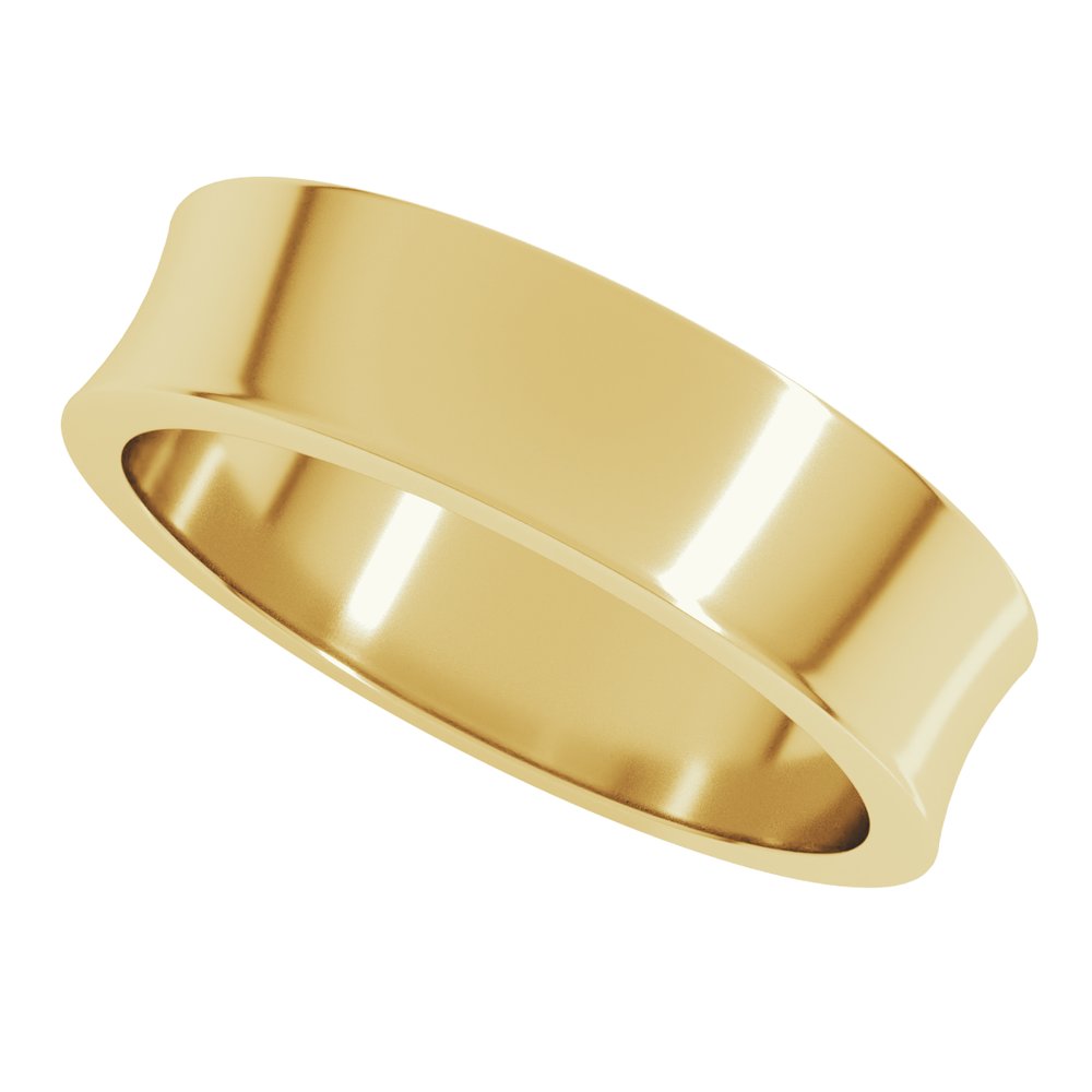10K Yellow 5 mm Lightweight Concave Band Size 6.5