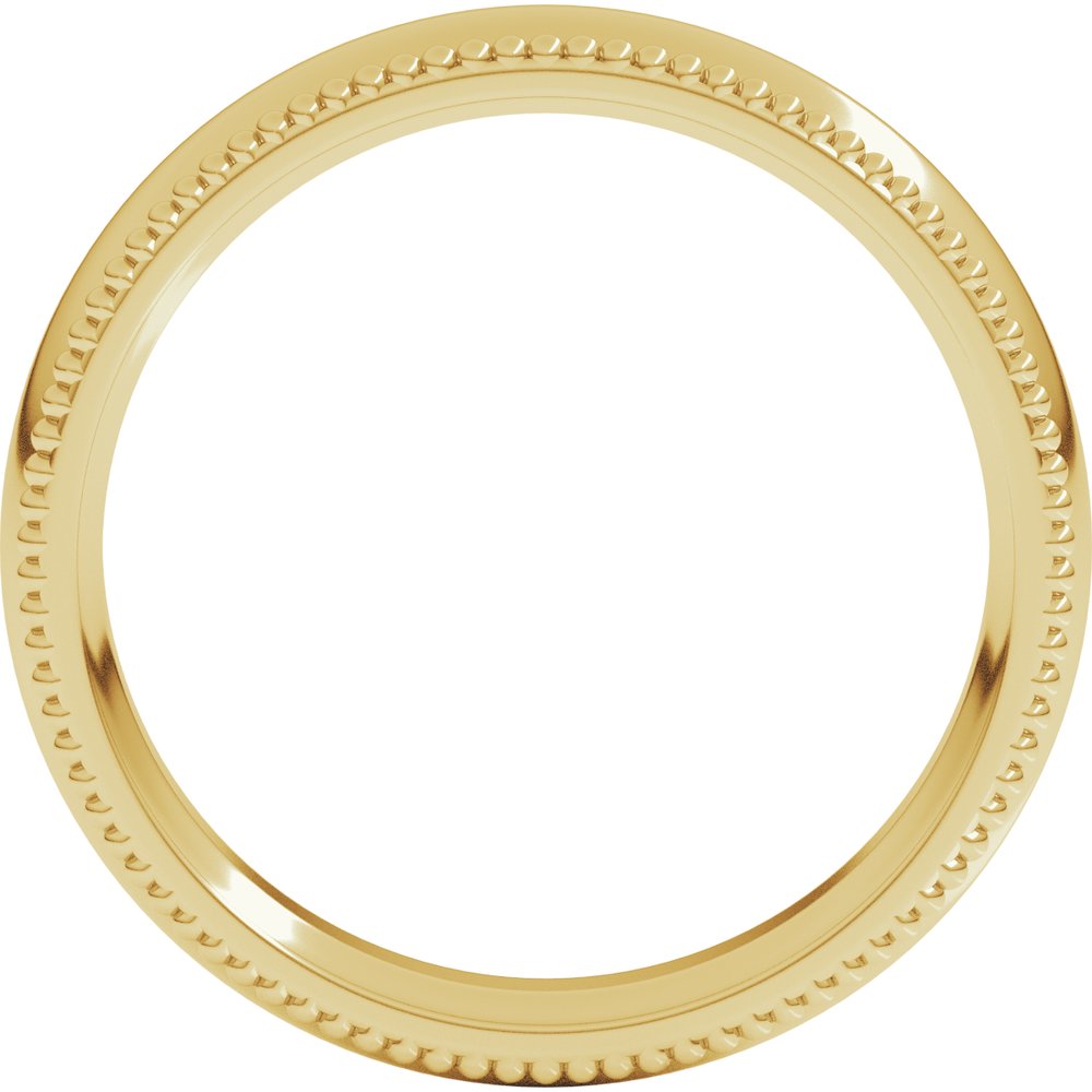 14K Yellow Gold 4 mm Beaded Comfort-Fit Half Round Band Size 5.5