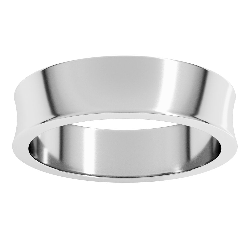 14K White 5 mm Lightweight Concave Band Size 10.5