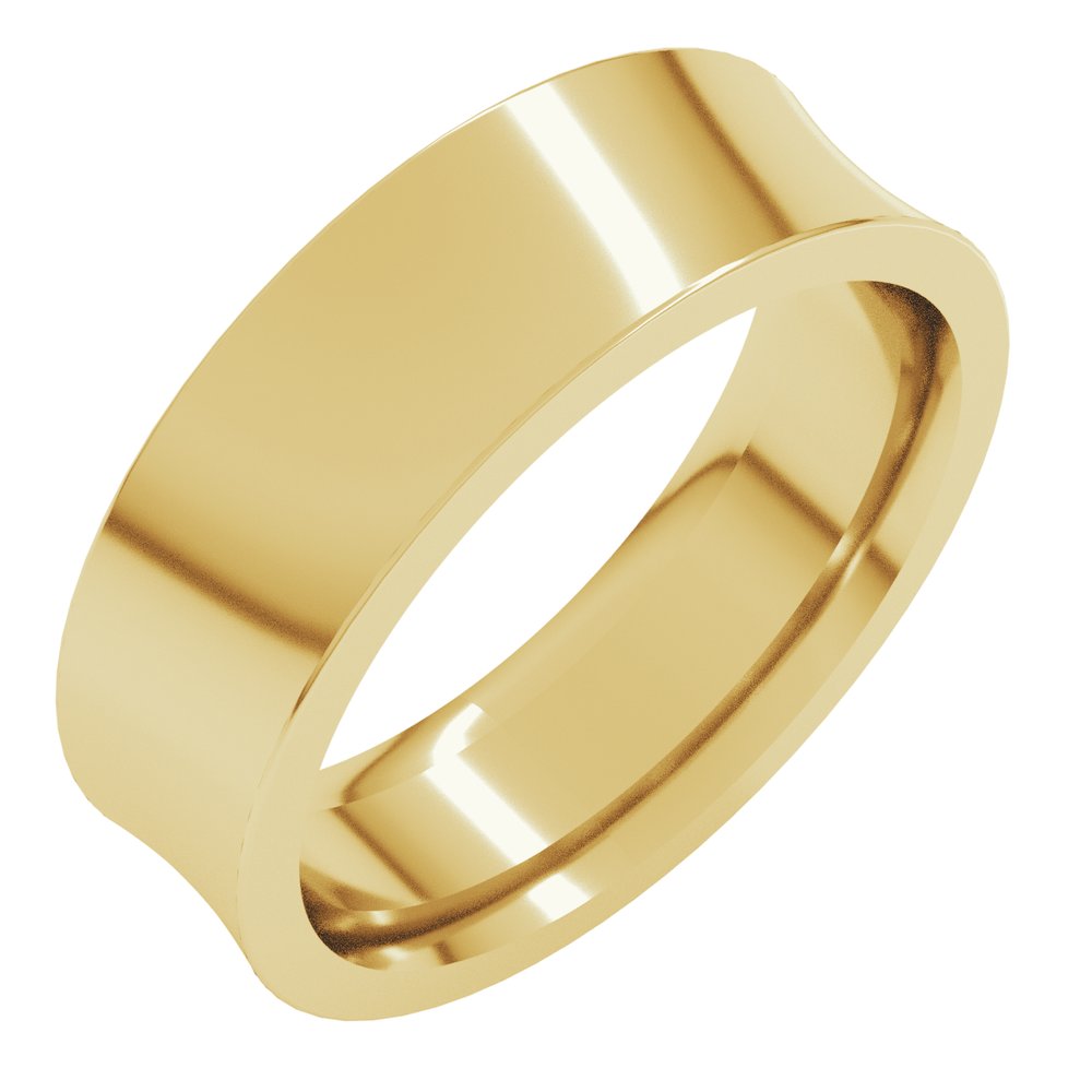 14K Yellow Gold 6 mm Comfort-Fit Concave Band Size 9.5