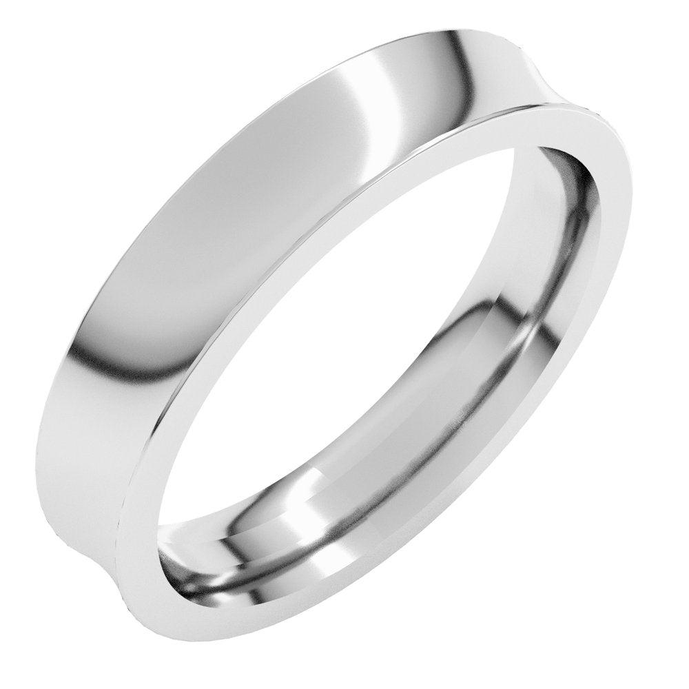 Sterling Silver 4 mm Comfort-Fit Concave Band Size 9