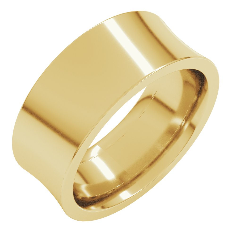 14K Yellow Gold 8 mm Comfort-Fit Concave Band Size 10