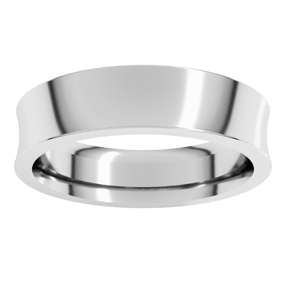 14K White Gold 5 mm Comfort-Fit Concave Band Size 8.5