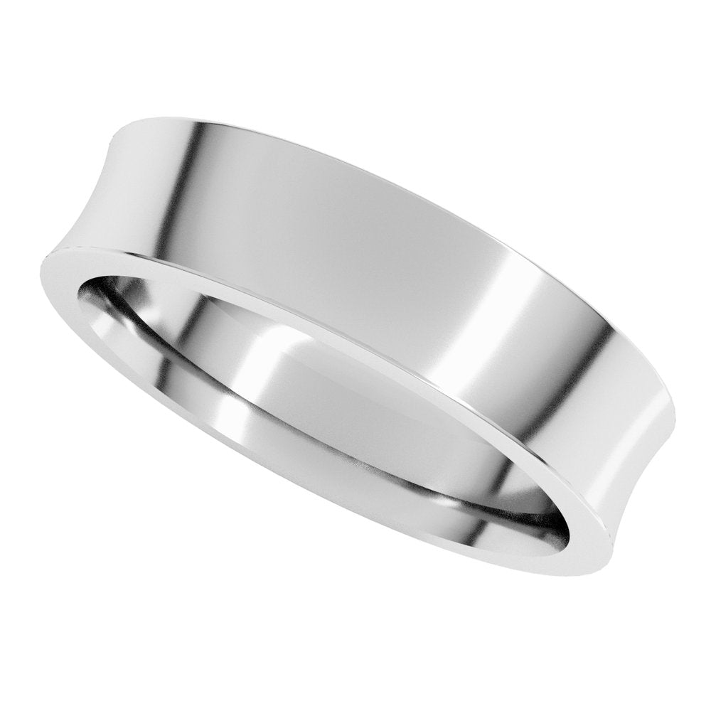 14K White Gold 5 mm Comfort-Fit Concave Band Size 8.5