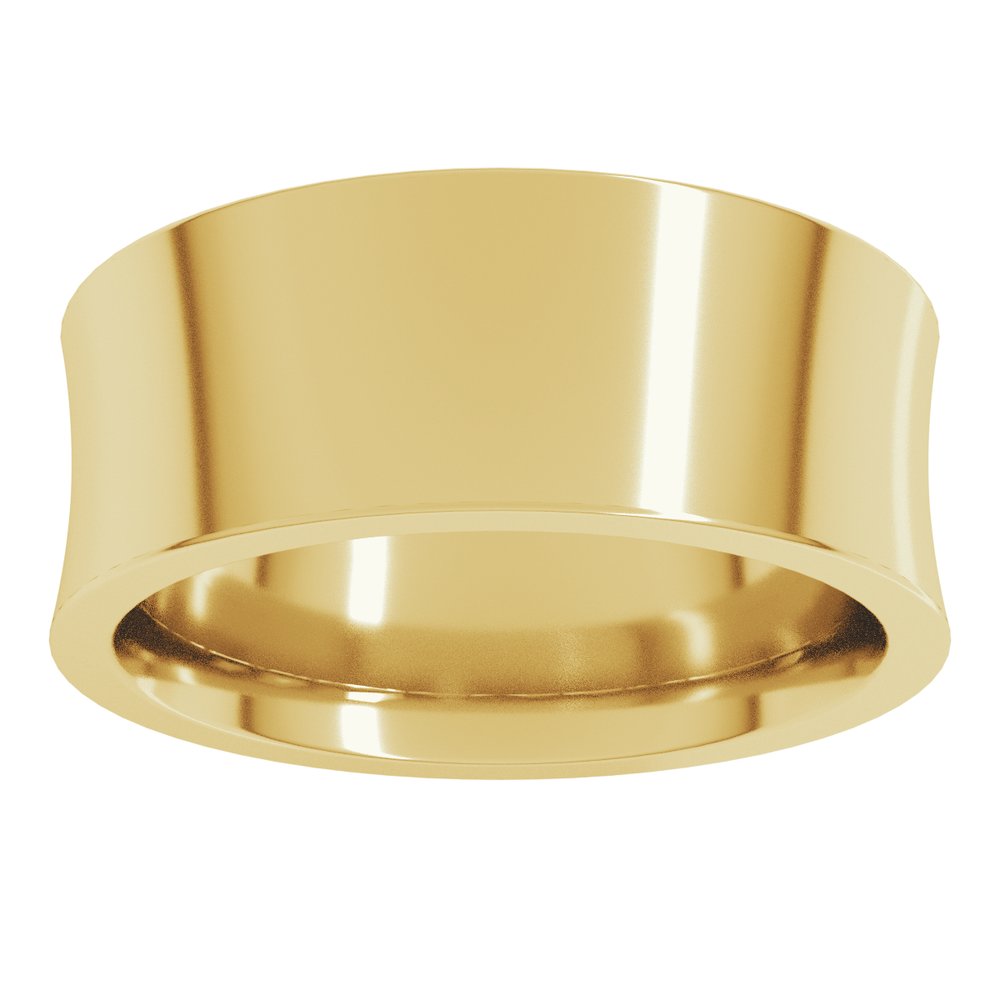 14K Yellow Gold 8 mm Comfort-Fit Concave Band Size 10