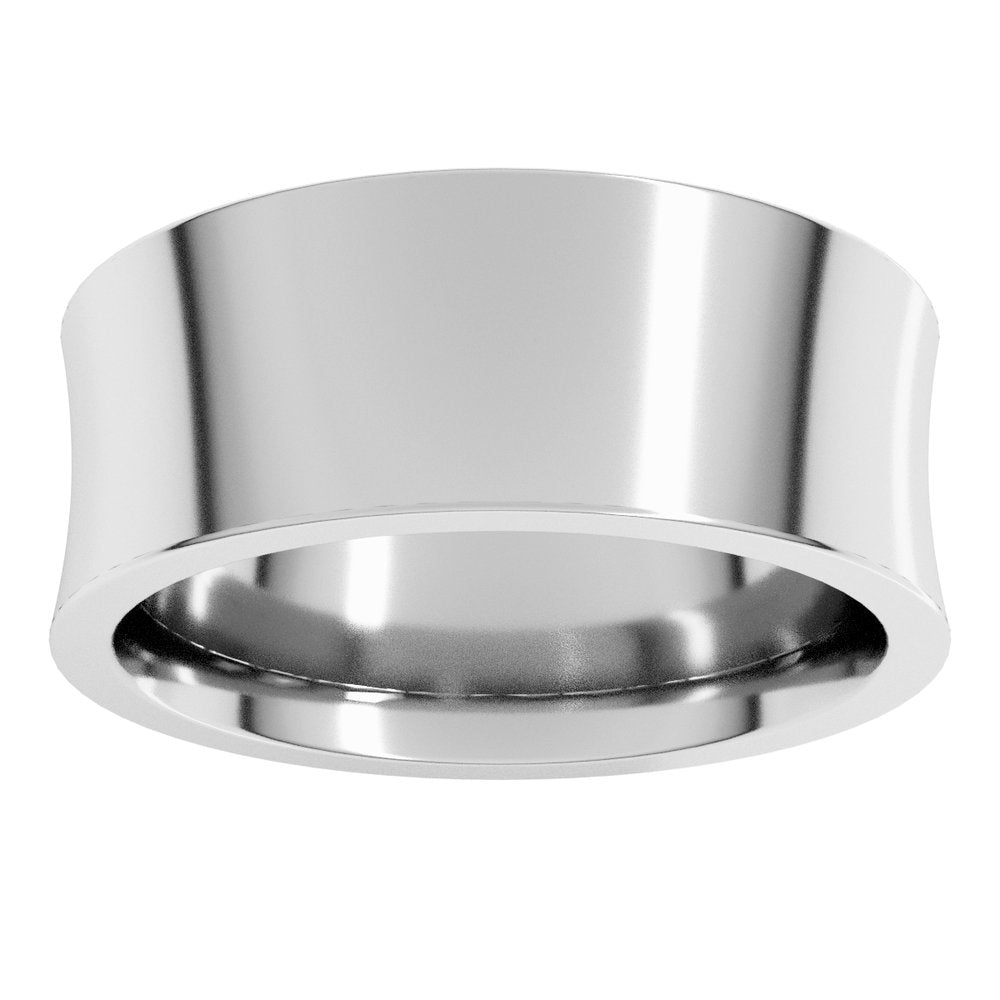 14K White 8 mm Comfort-Fit Concave Band