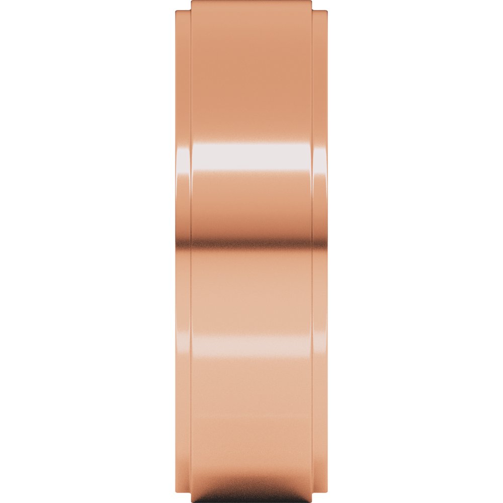 14K Rose Gold 6 mm Stepped-Edge Flat Band Size 11