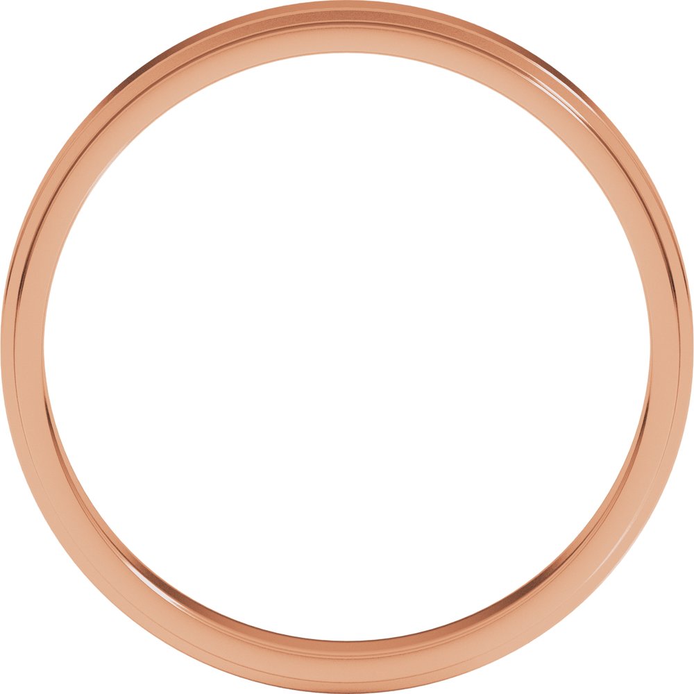 14K Rose Gold 3 mm Stepped-Edge Flat Band Size 4