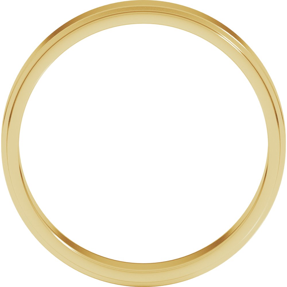 10K Yellow Gold 4 mm Stepped-Edge Flat Band Size 9