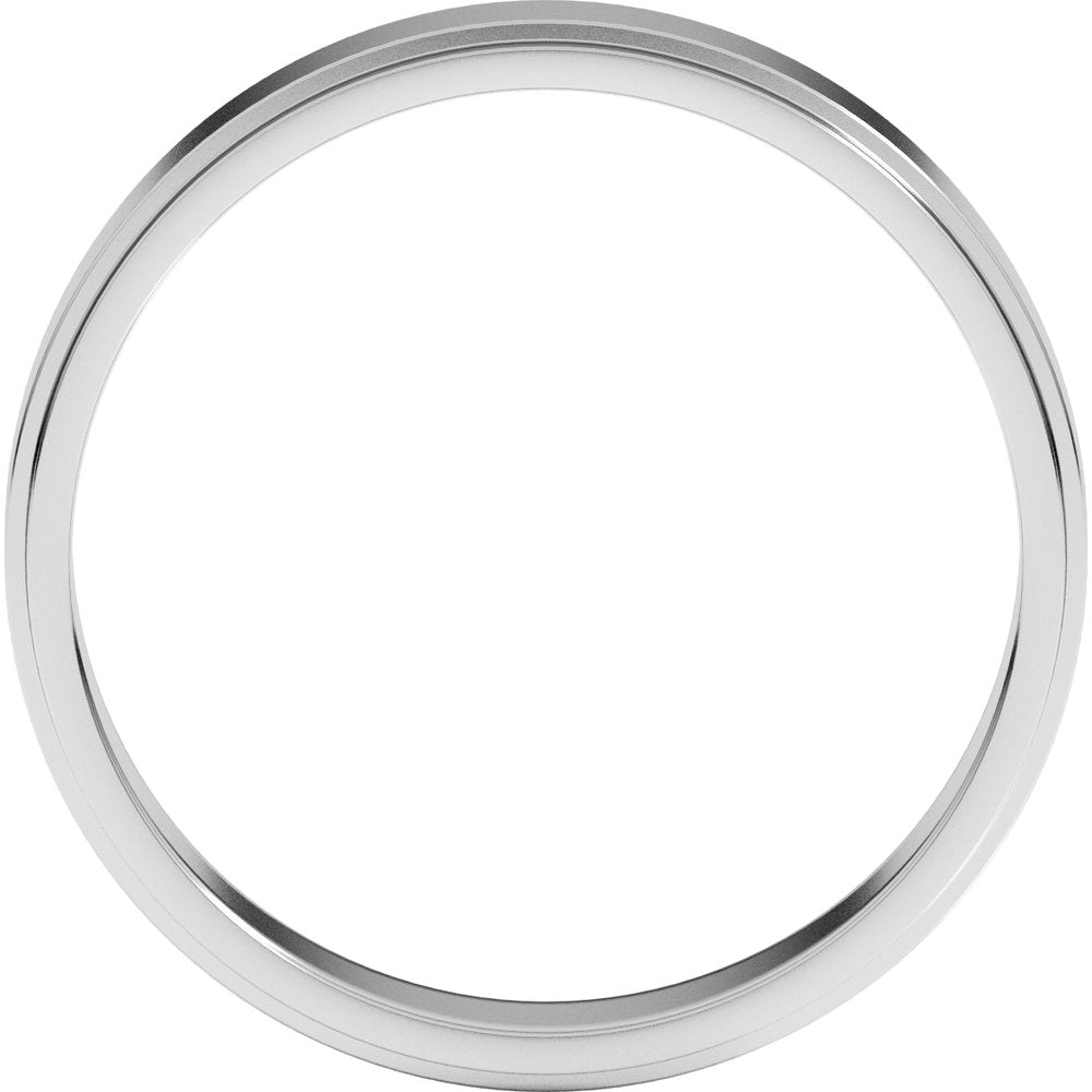 Sterling Silver 4 mm Stepped-Edge Flat Band Size 11