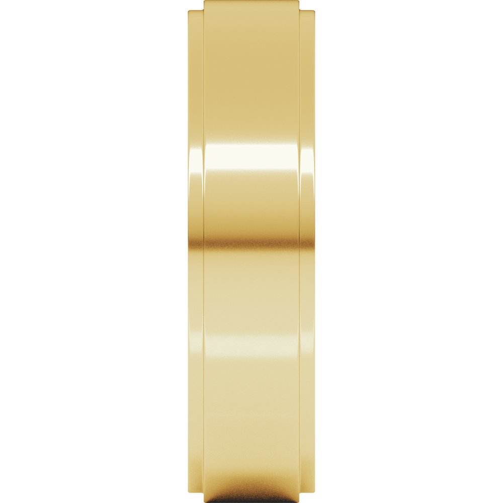 14K Yellow Gold 5 mm Stepped-Edge Flat Band Size 7.5