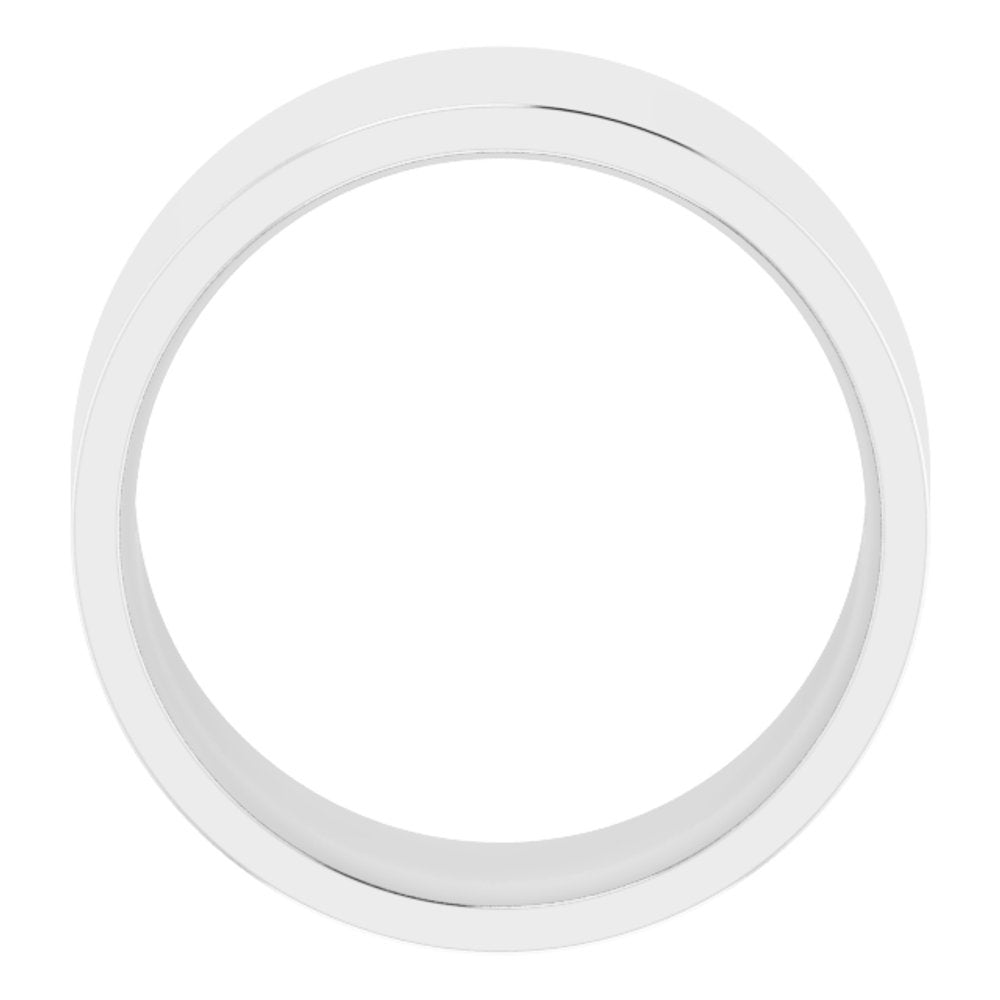 14K White Gold 10 mm Lightweight Comfort-Fit Flat Band Size 6.5