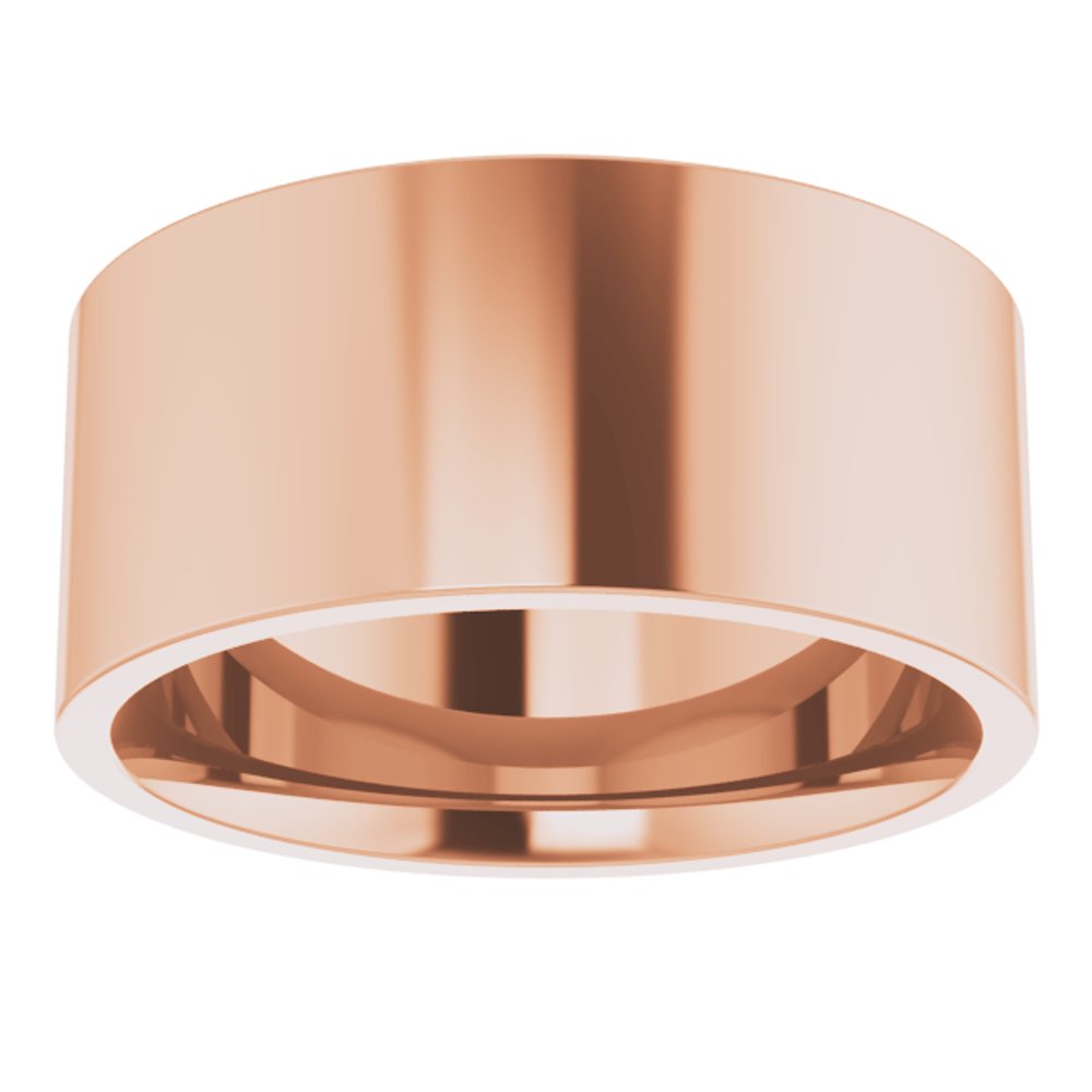 14K Rose 9 mm Lightweight Comfort-Fit Flat Band