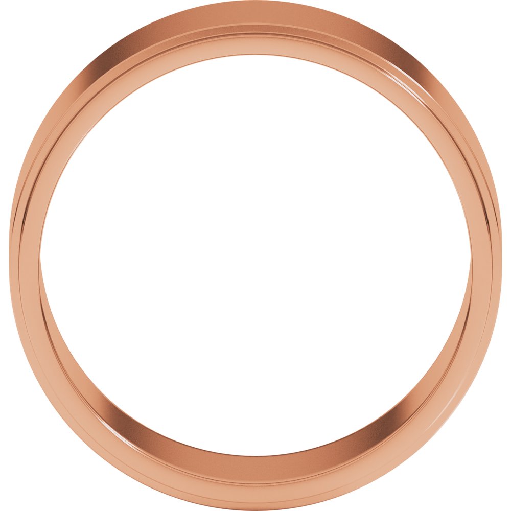 14K Rose 8 mm Stepped-Edge Flat Band Size 7.5