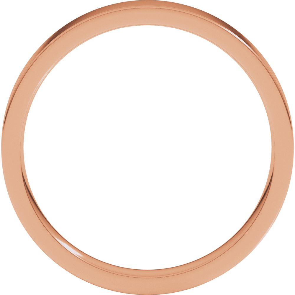 10K Rose Gold 3 mm Flat Comfort Fit Light Band Size 4