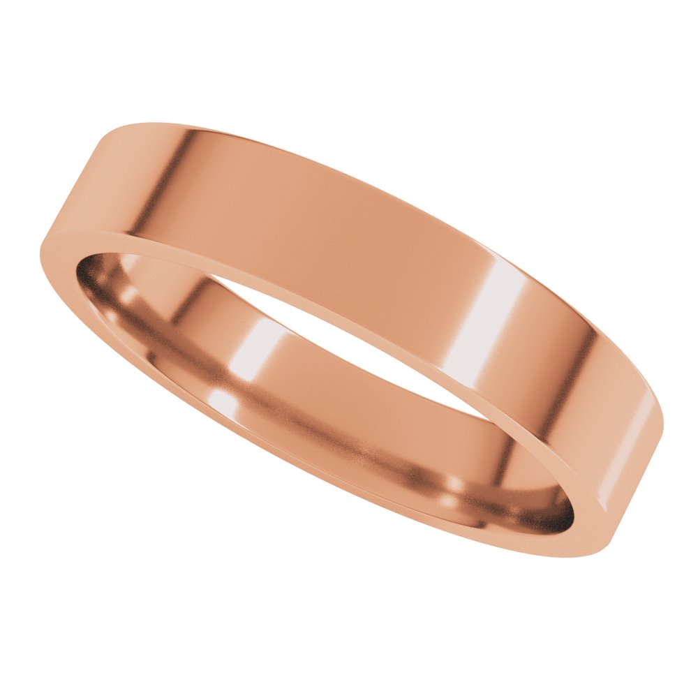 10K Rose Gold 4 mm Lightweight Comfort-Fit Flat Band Size [cv