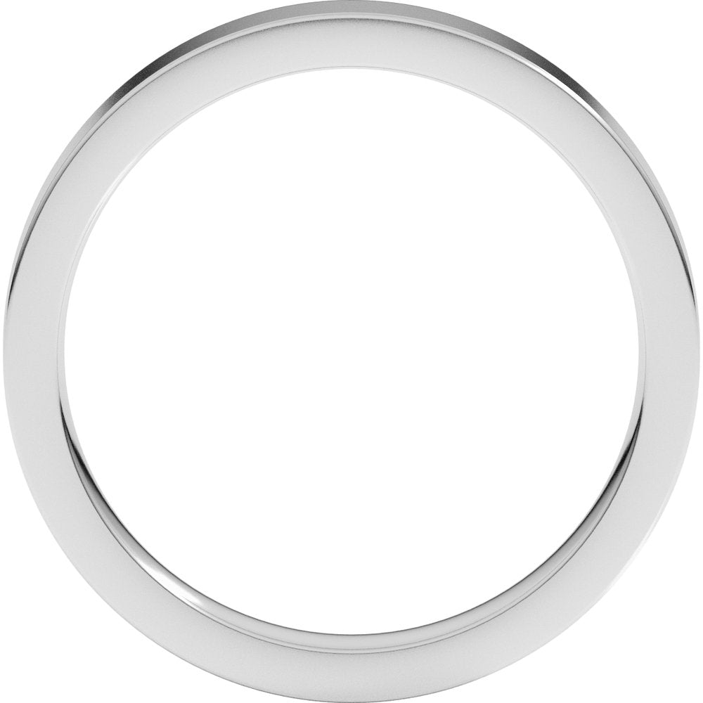10K White 3 mm Flat Comfort Fit Band Size 7