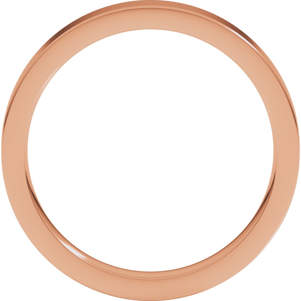18K Rose 3 mm Comfort-Fit Flat Band Size 5.5