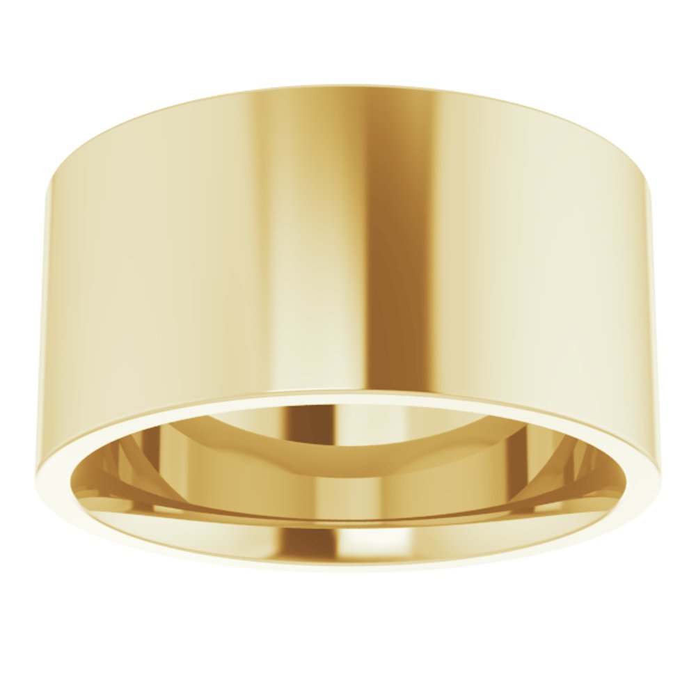 14K Yellow Gold 10 mm Lightweight Comfort-Fit Flat Band Size 8