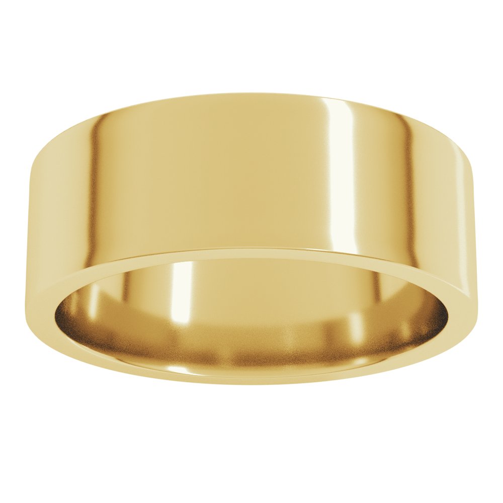 14K Yellow 7 mm Flat Comfort Fit Light Band
