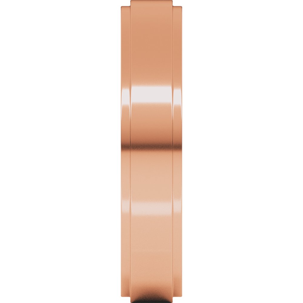 10K Rose Gold 4 mm Stepped-Edge Flat Band Size 9