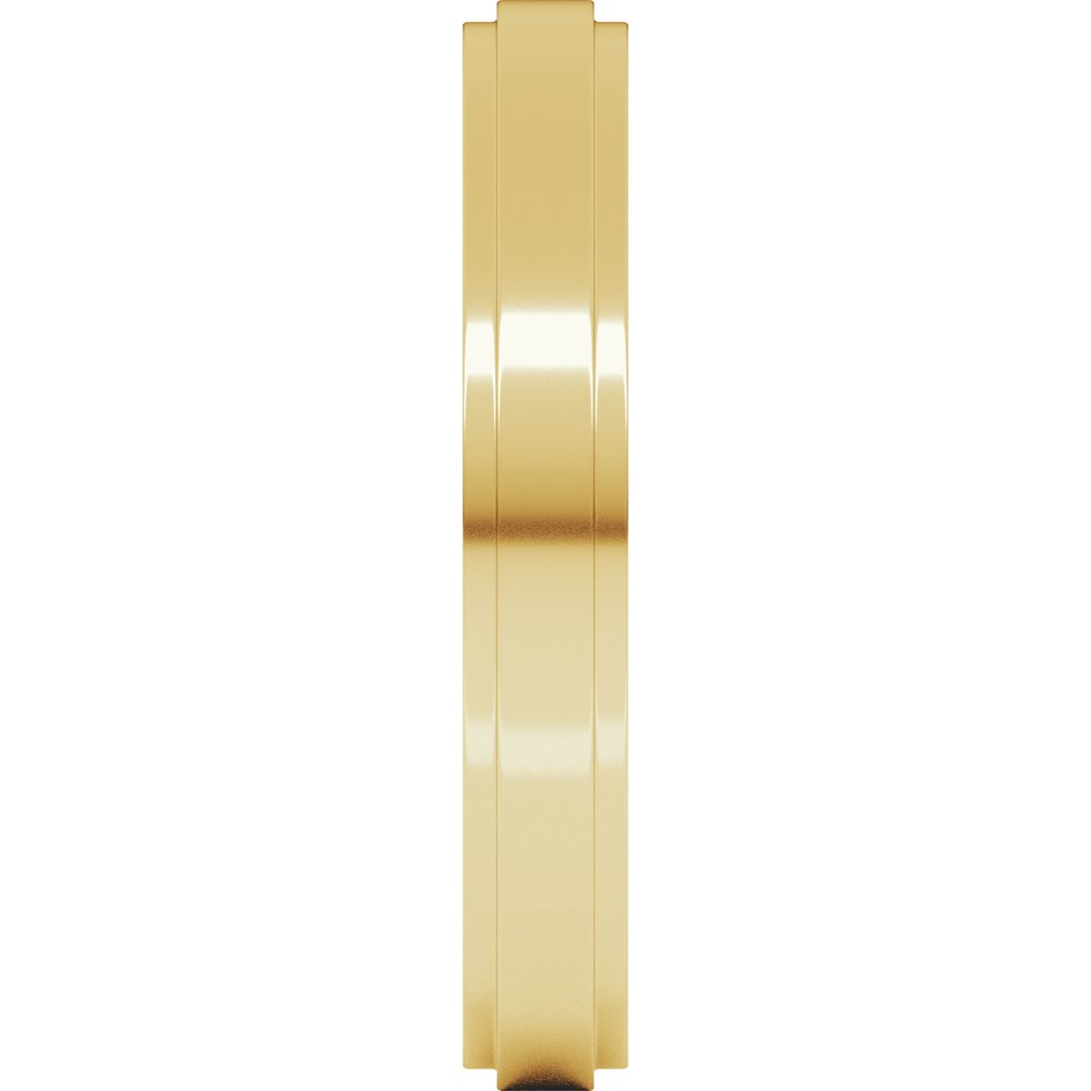 10K Yellow Gold 3 mm Stepped-Edge Flat Band Size 7