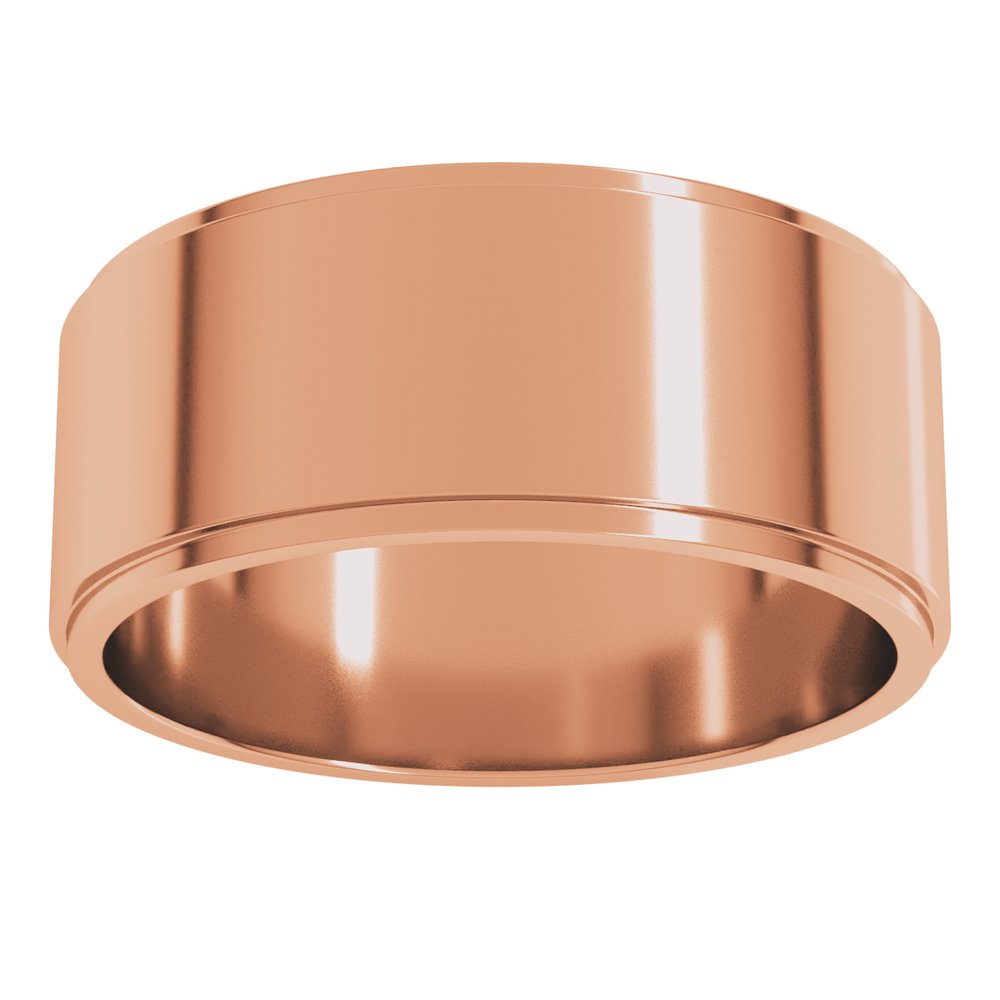 14K Rose 8 mm Stepped-Edge Flat Band Size 7.5