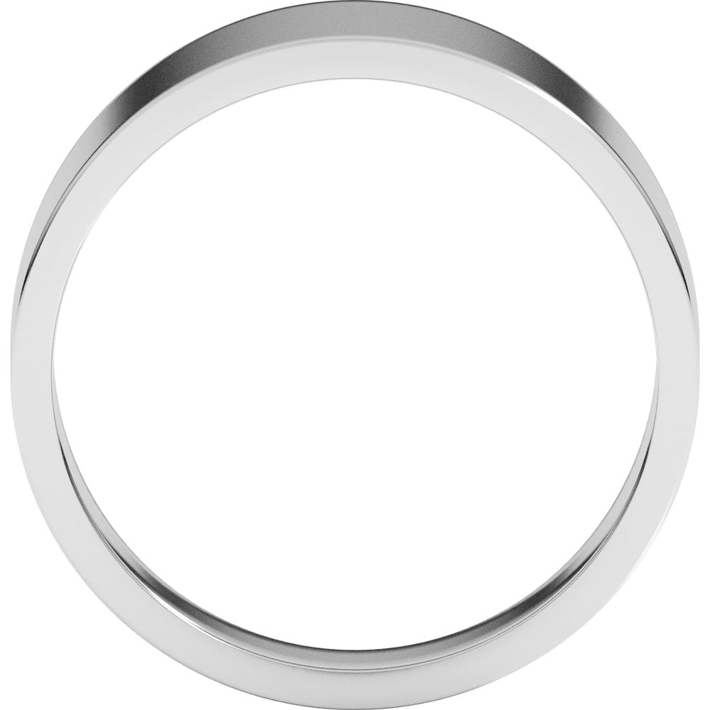 14K White Gold 8 mm Tapered Flat Band Size 7