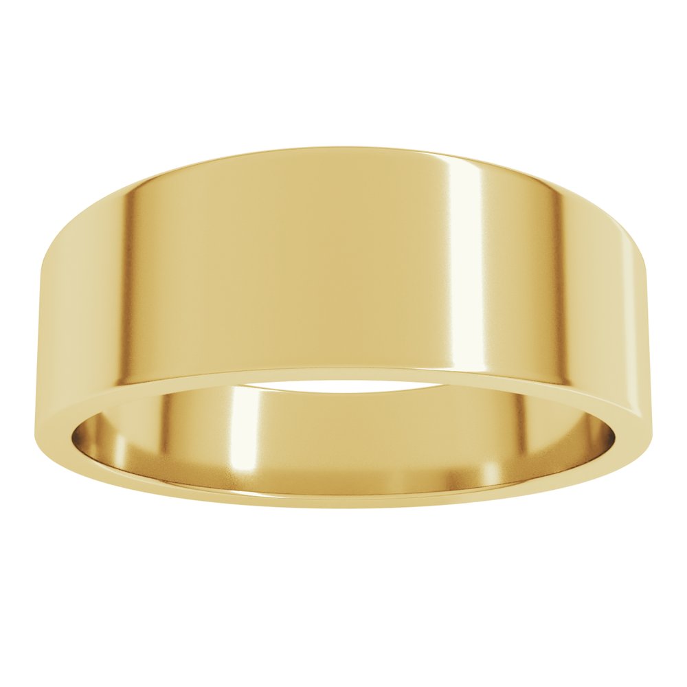 14K Yellow Gold 7 mm Tapered Flat Band Size 6