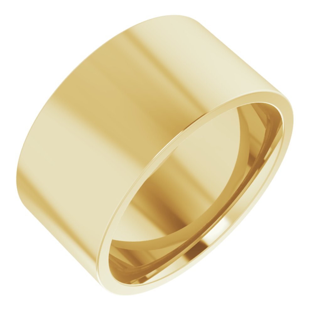 14K Yellow Gold 10 mm Lightweight Comfort-Fit Flat Band Size 8