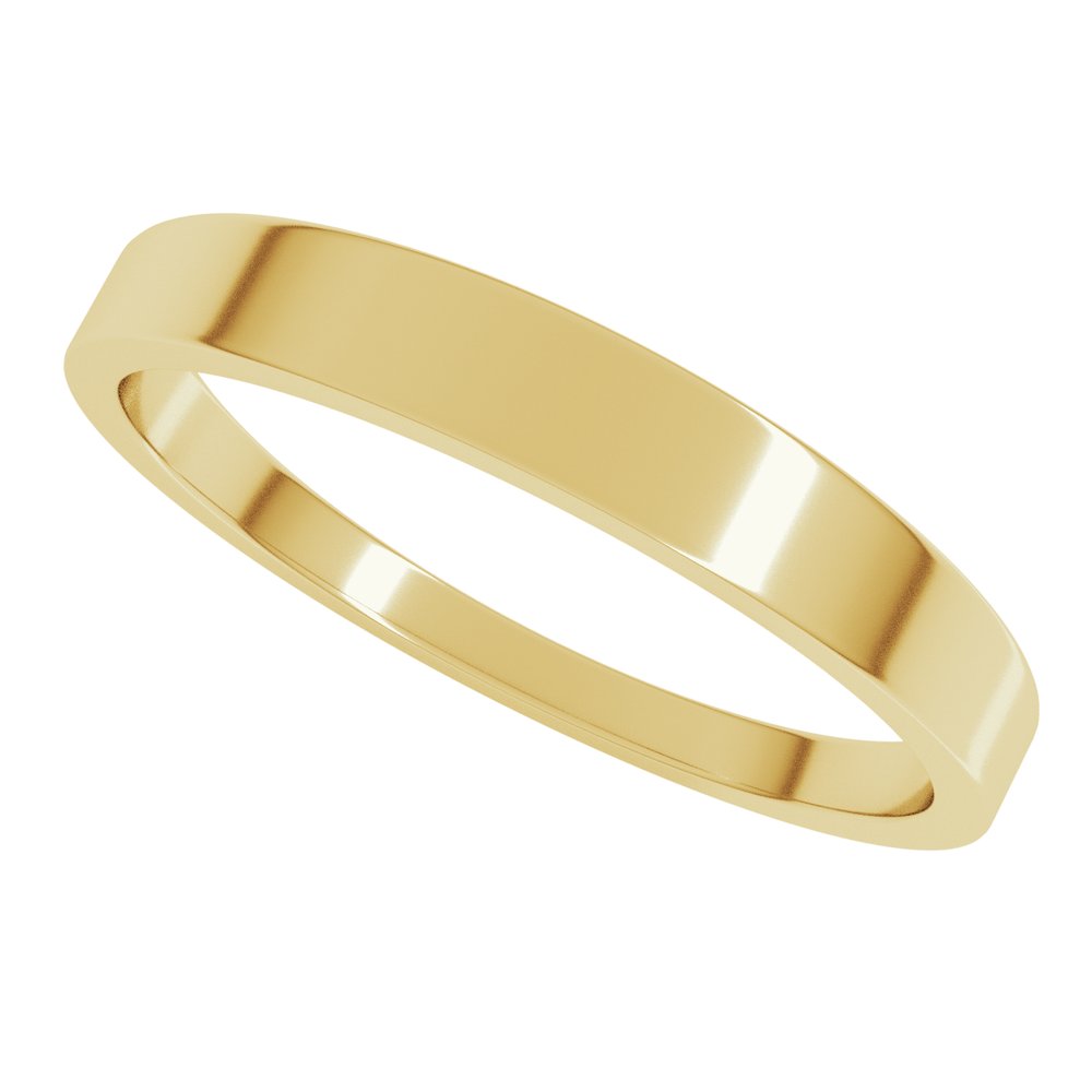 14K Yellow Gold 3 mm Tapered Flat Band Size 4