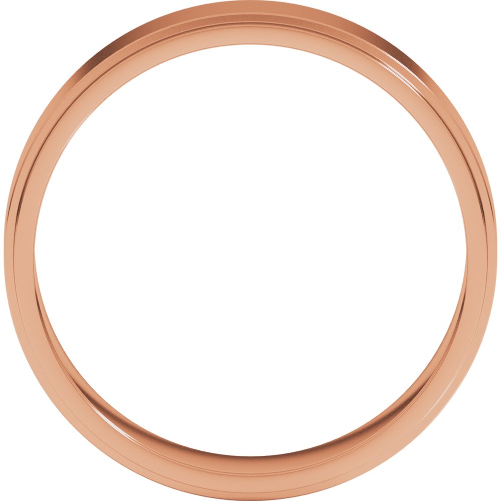 14K Rose Gold 5 mm Stepped-Edge Flat Band Size 6.5