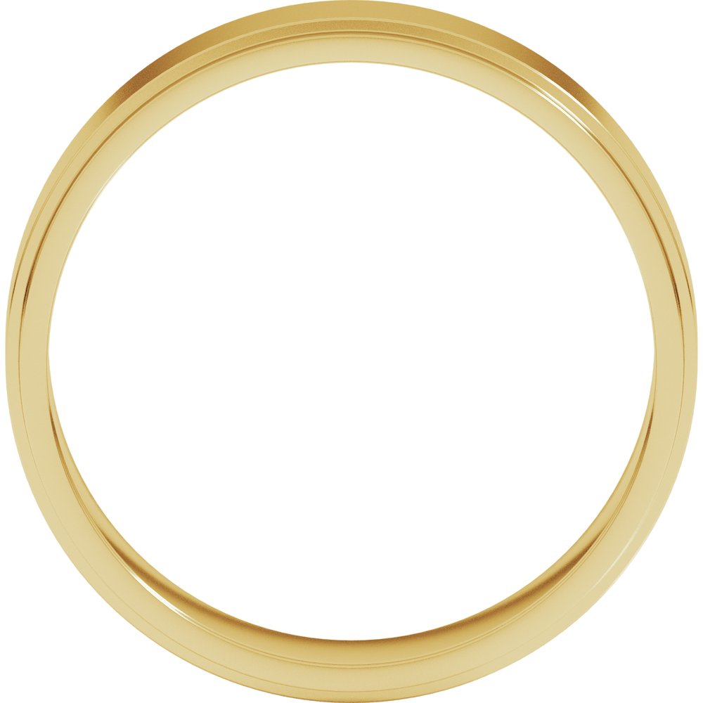 14K Yellow Gold 5 mm Stepped-Edge Flat Band Size 7.5