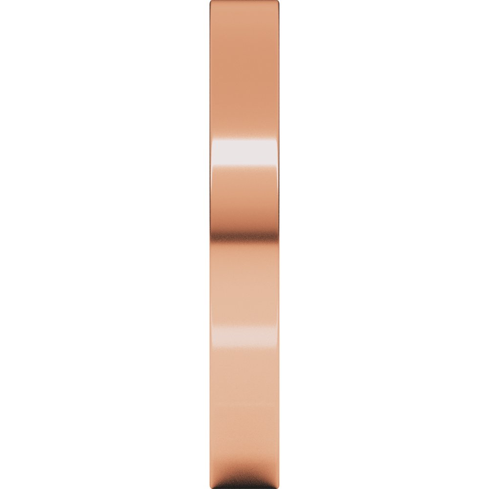 14K Rose Gold 3 mm Comfort-Fit Flat Band Size 4
