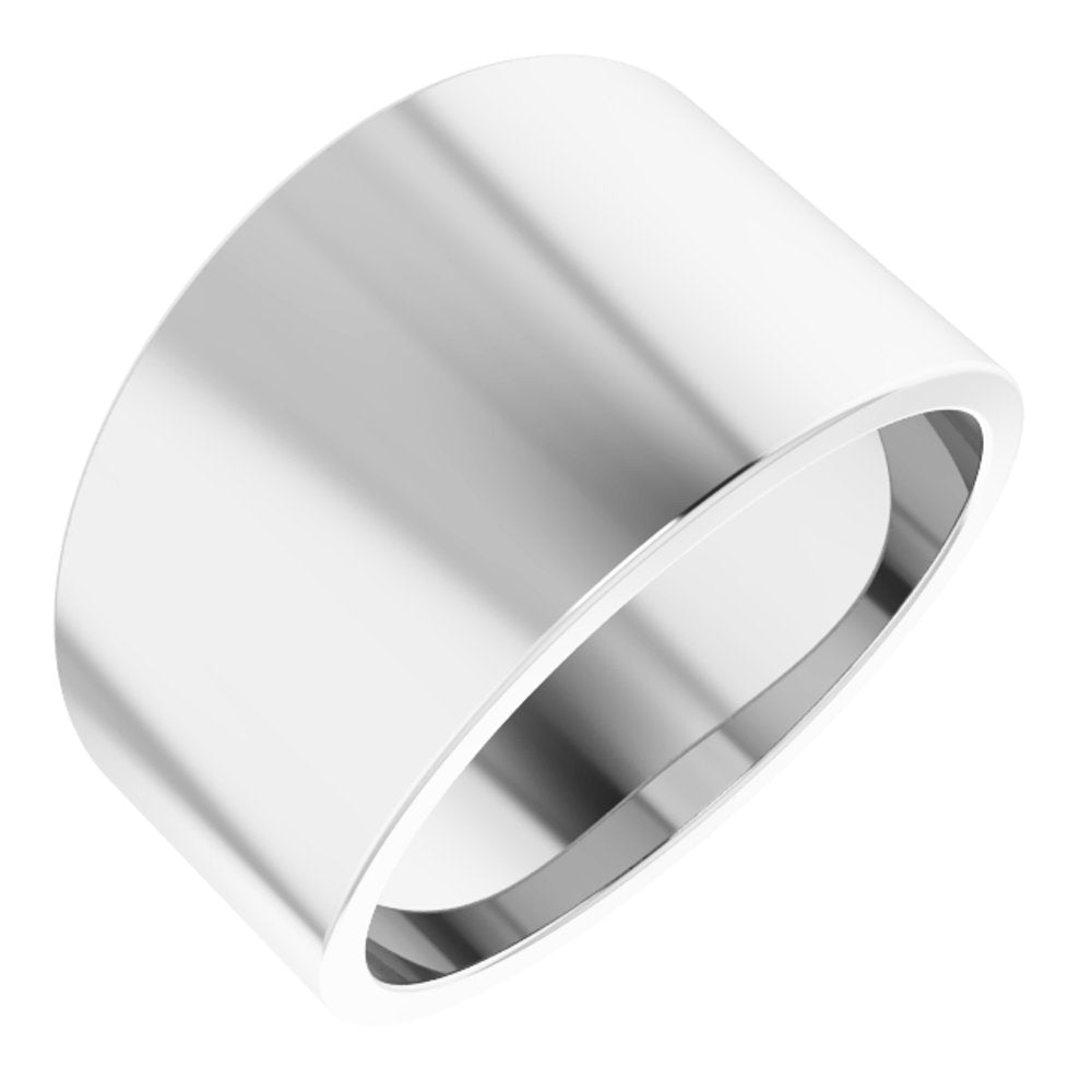 Sterling Silver 12 mm Tapered Flat Band Size 9