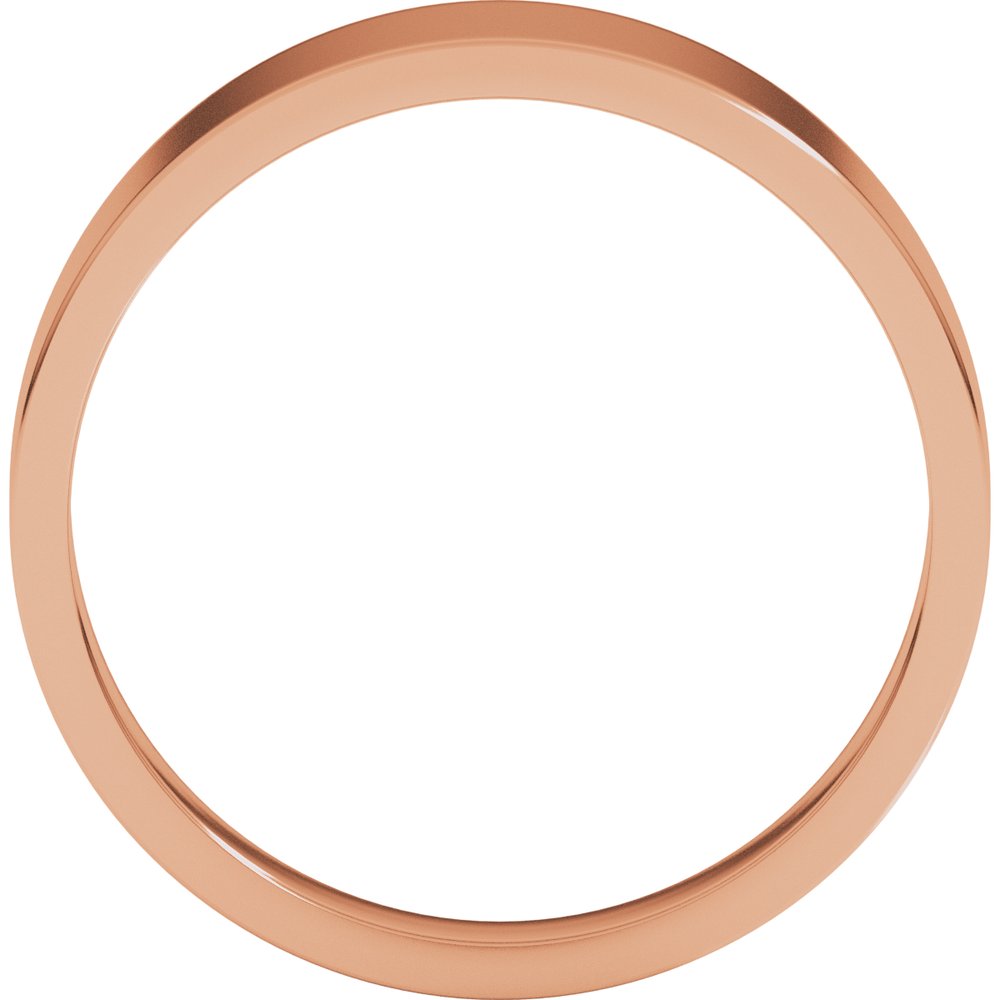 14K Rose 6 mm Tapered Flat Band