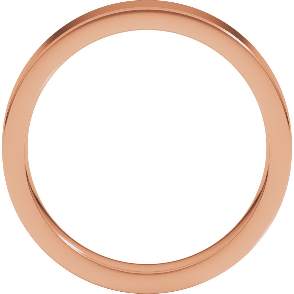 18K Rose 4 mm Flat Comfort Fit Band Size 8
