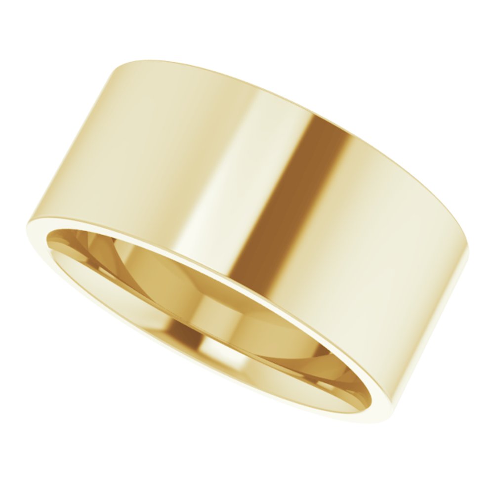 14K Yellow Gold 9 mm Lightweight Comfort-Fit Flat Band Size 8