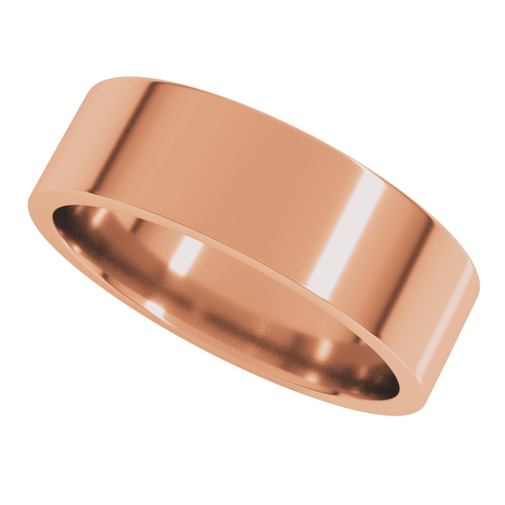 18K Rose 6 mm Lightweight Comfort-Fit Flat Band