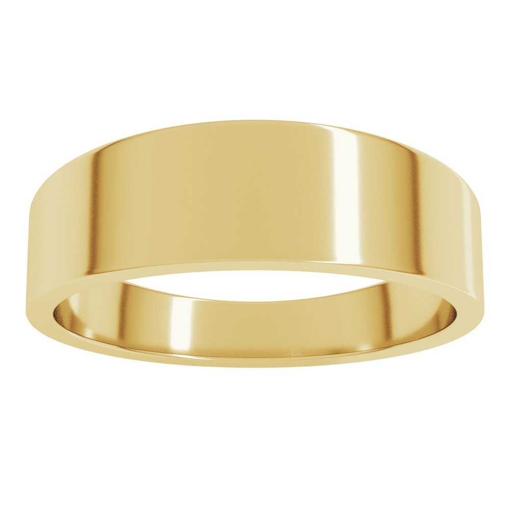 14K Yellow Gold 6 mm Tapered Flat Band Size 6