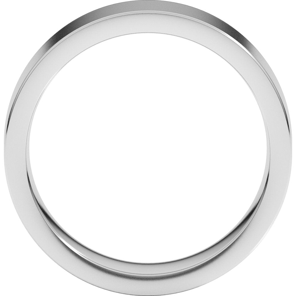 14K White Gold 6 mm Comfort-Fit Flat Band Size 4