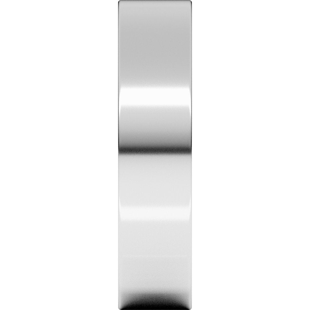 10K White Gold 5 mm Comfort-Fit Flat Band Size 6.5