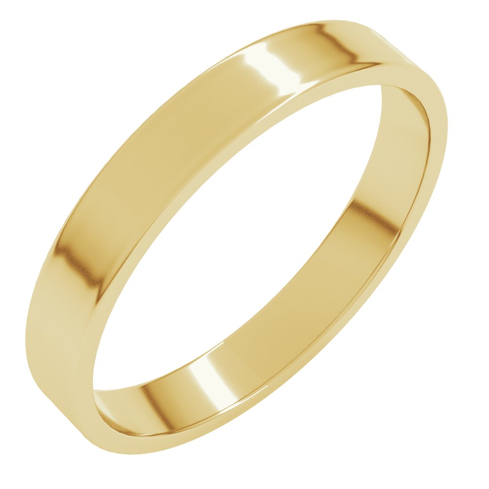 14K Yellow Gold 3 mm Ultra-Lightweight Flat Band Size 4