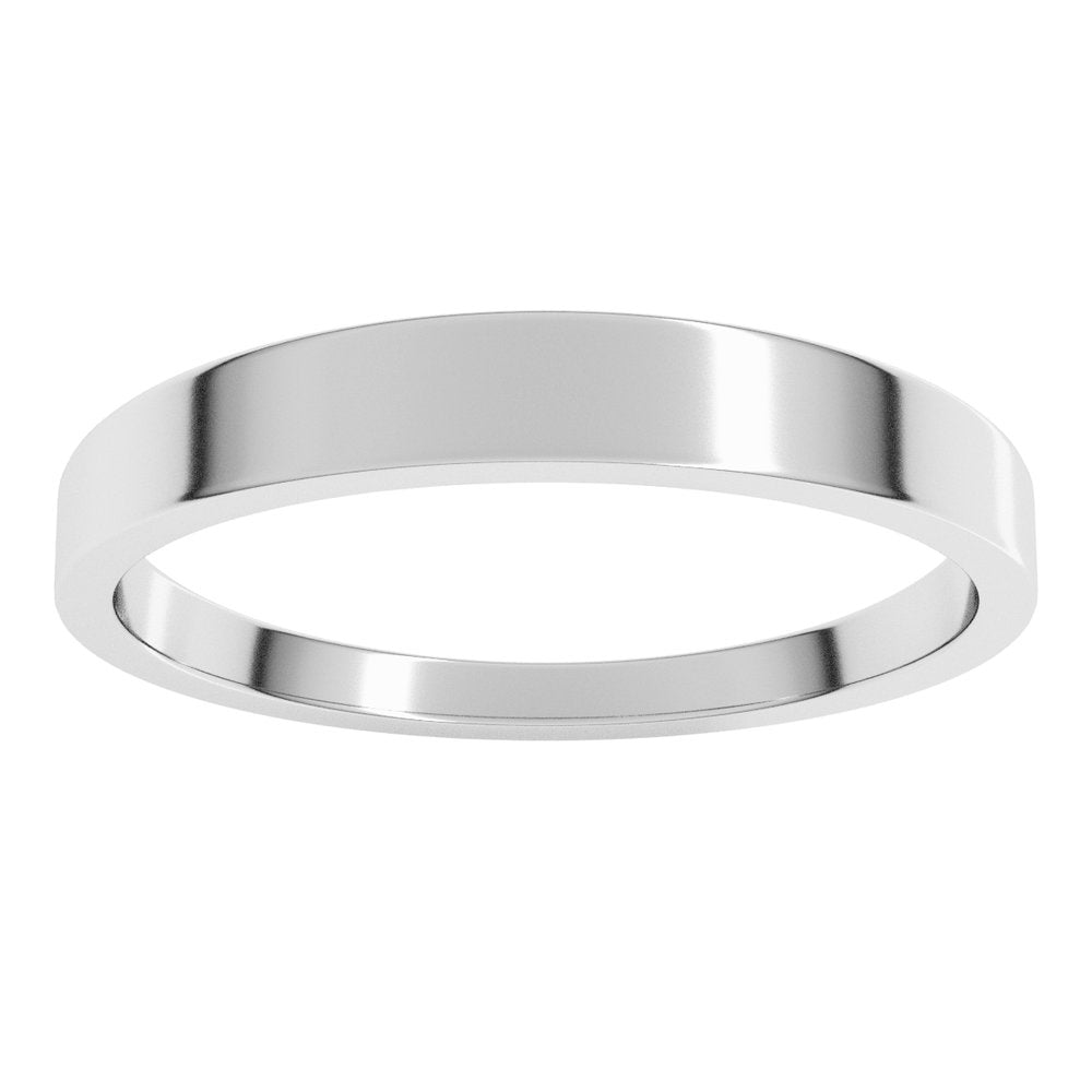14K White Gold 3 mm Tapered Flat Band Size 10