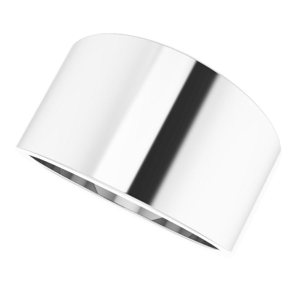 Sterling Silver 12 mm Tapered Flat Band Size 9
