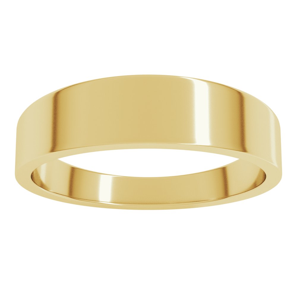 14K Yellow Gold 5 mm Tapered Flat Band Size 6.5