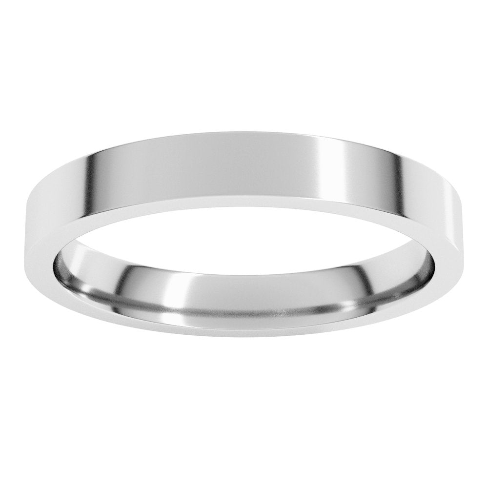 Sterling Silver 3 mm Lightweight Comfort-Fit Flat Band Size 8